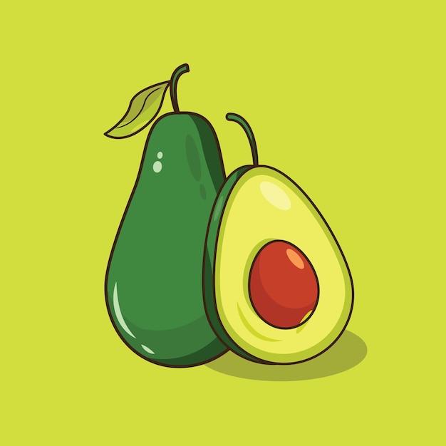 Illustrationsvektorgrafik einer Avocado