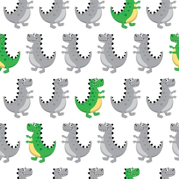 Illustrationsvektorgrafik eines nahtlosen Musters mit Dinosaurier, perfekt für Stoffverpackungen usw
