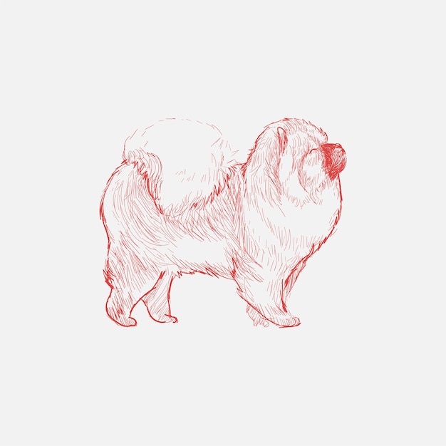 Illustrationszeichnungsart des hundes