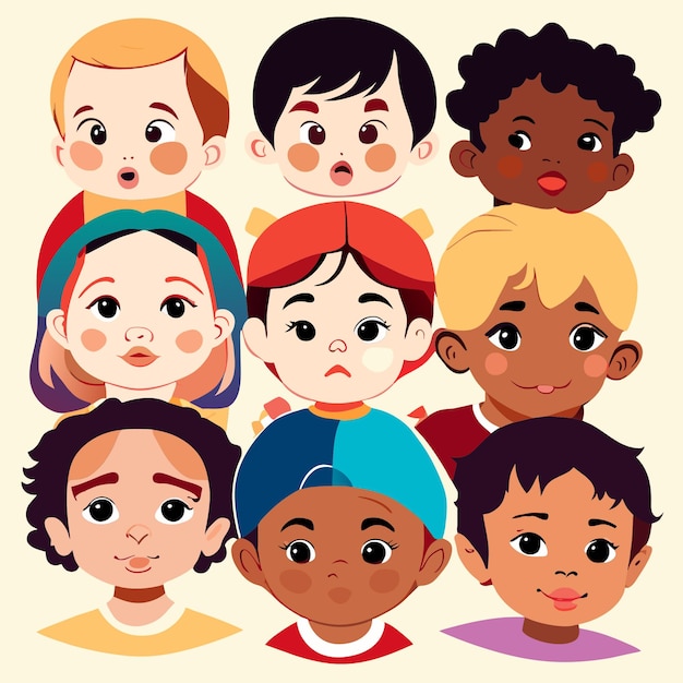 Illustrierte multikulturelle kindervielfalt