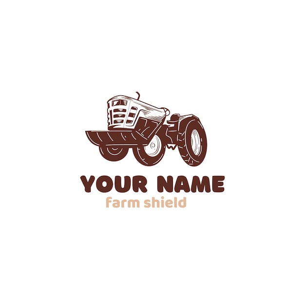 Illustrierte oldtimer-traktor-farm-logo-vorlage