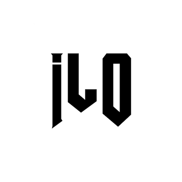 ILO-Logo-Design für ein Technologieunternehmen Schwarz-Weiß-Farbkombination ILO- Logo ILO-Vektor ILO-Design ILO-Ikonen ILO-Alphabet ILO-Typografie
