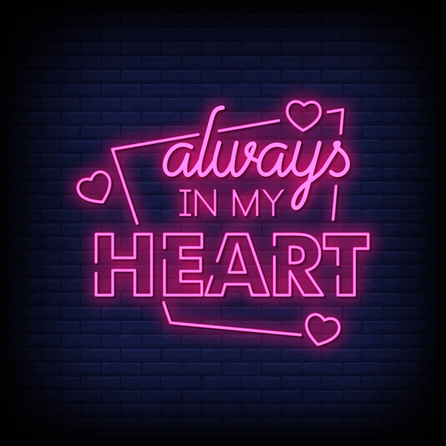 Immer in meinem herzen neon signs style text