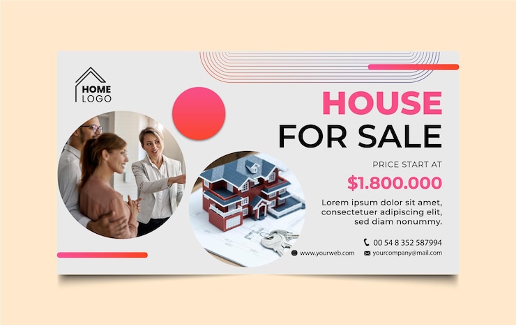 Vektor immobilien-banner-design
