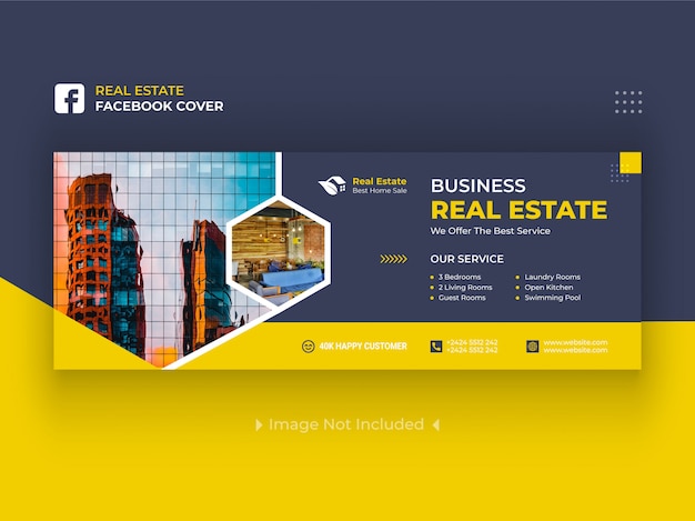 Immobilien facebook cover banner premium