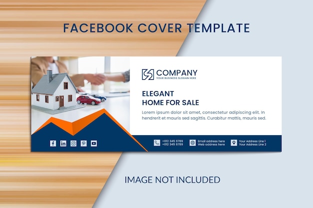 Immobilien-facebook-deckblatt design und website-banner-vorlage