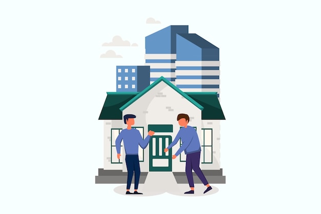 Immobilien-Flat-Illustrations-Design