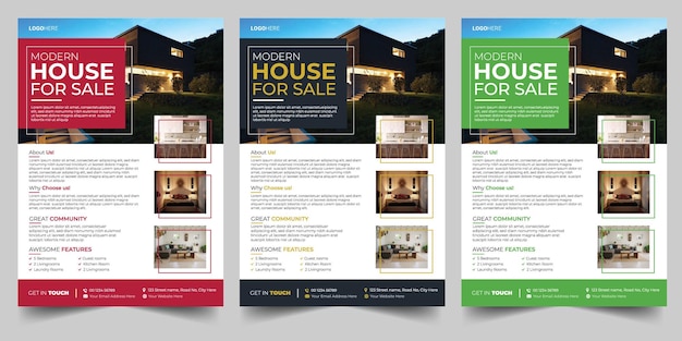 Immobilien-flyer-design-vorlage kostenloser vektor