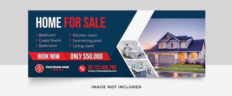 Vektor immobilien haus immobilien facebook cover banner vorlage