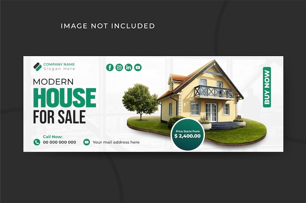 Vektor immobilien haus immobilien facebook cover banner vorlage