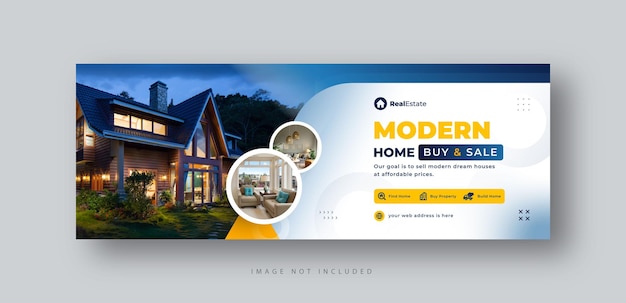 Immobilien Haus Verkauf Social Media Cover Web Banner