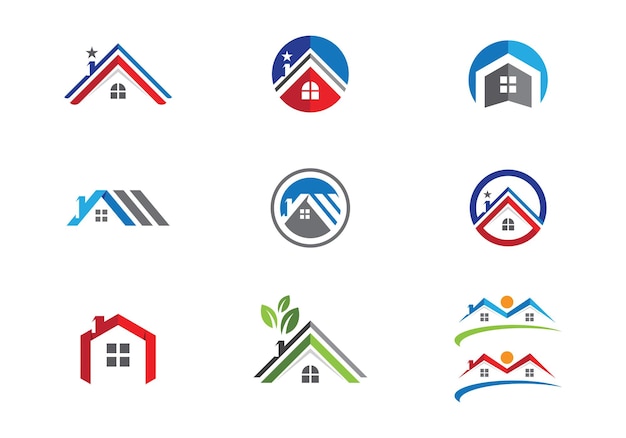 Immobilien-, immobilien- und baulogo-design für firmenzeichen. vektor-logo