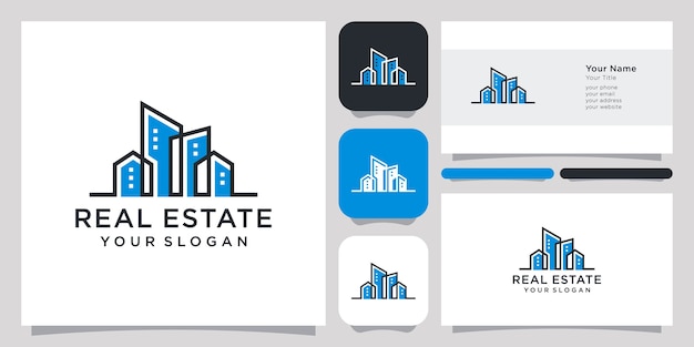 Immobilien logo design icon symbol vektor vorlage und visitenkarte design.