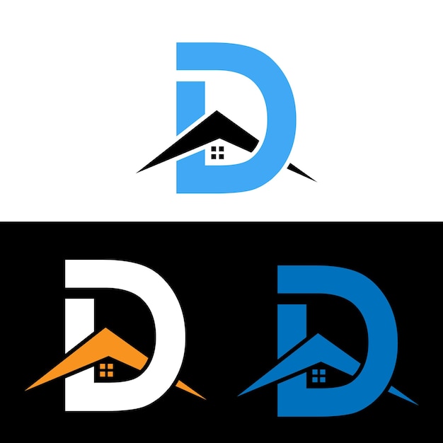 Vektor immobilien-logo-design mit dem buchstaben d