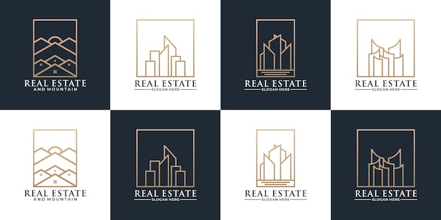 Immobilien-logo-design-set für ihr ideenlogo-unternehmen