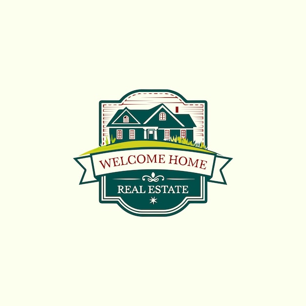 Immobilien-Logo Haus-Logo Heim-Logo Schild-Symbol Freier Vektor