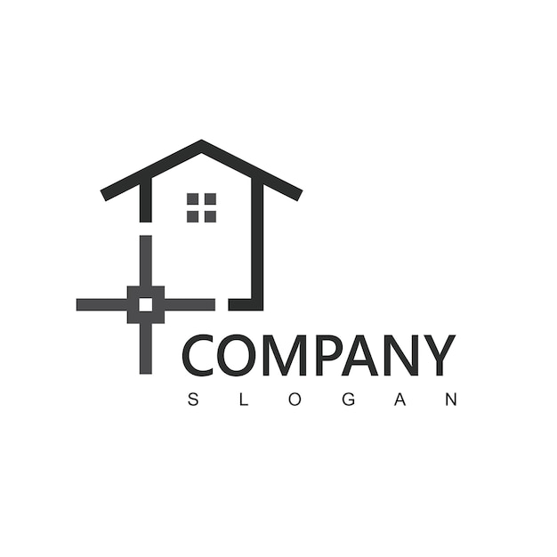 Immobilien logo home design illustration