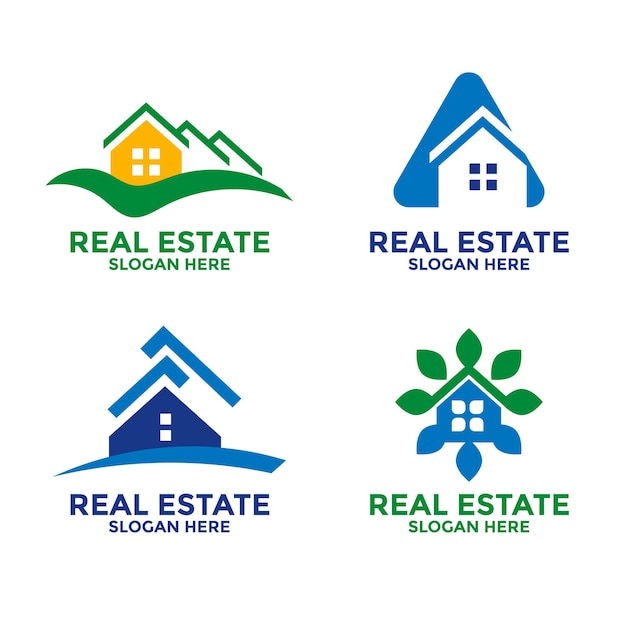 Vektor immobilien-logo-set für wirtschaft und industrie