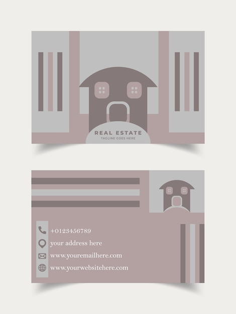 Immobilien-logo-visitenkartenvorlage, home-logo-immobilien-visitenkarten-vektorillustration