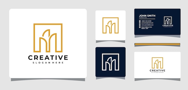 Immobilien-logo-vorlage mit visitenkarten-design-inspiration