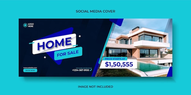 Immobilien moderne hausverkauf social media cover, banner oder web-banner-vorlage