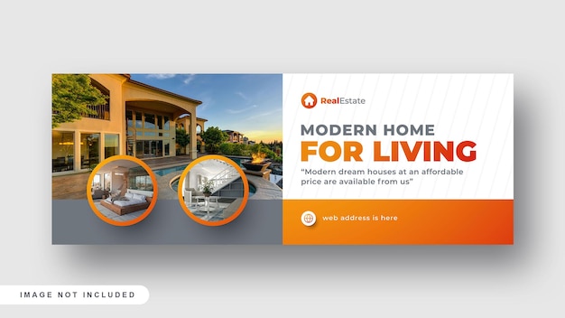 Vektor immobilien modernes haus zum verkauf facebook-cover-web-banner