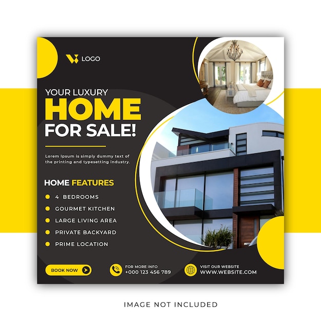 Immobilien Post Haus Eigentum Social Media Post Banner oder Immobilien Facebook Post