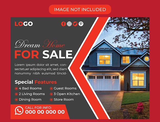 Immobilien- und immobiliengeschäft modern home sale horizontal flyer