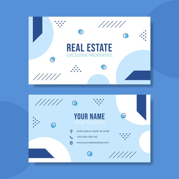 Immobilien und moderne Home Card Horizontale Vorlage Handgezeichnete Cartoon Flat Illustration