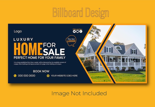 Immobilienhaus Facebook-Cover und Web-Banner-Vorlage Premium-Vektor