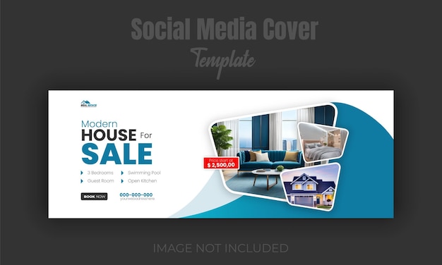 Immobilienhaus Immobilienverkauf Facebook Cover Design Vorlage