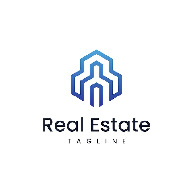 Immobilienlinie logo design illustration