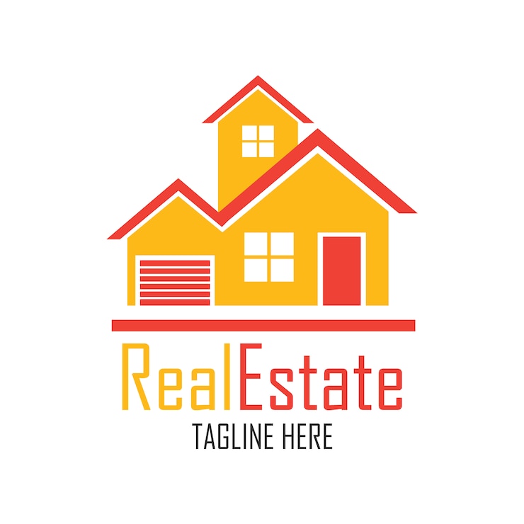 Vektor immobilienlogo mit hausgestaltung
