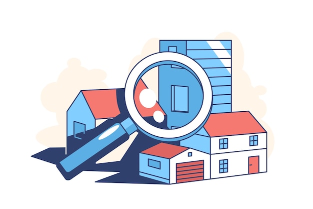 Immobiliensucheillustration flache Artillustration