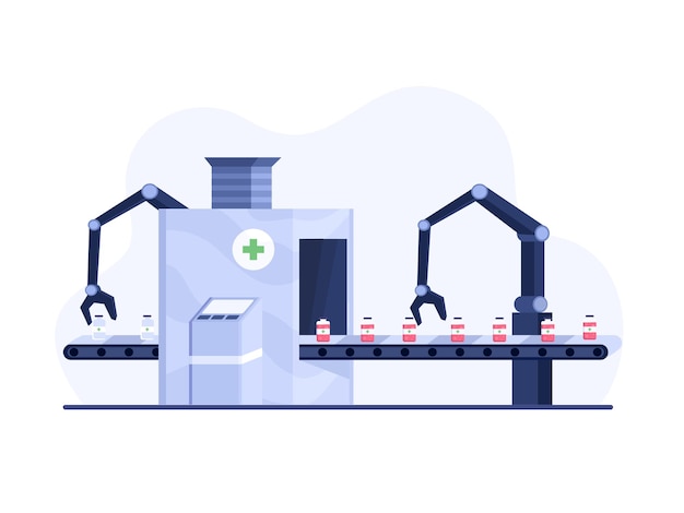 Impfstoffproduktion mit moderner automatischer robotertechnologie, herstellung von apotheken oder medizinischen fabriken