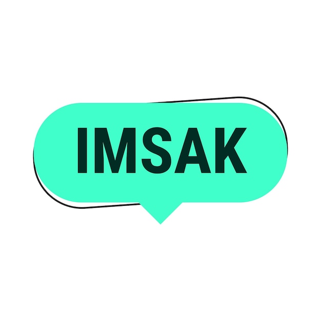 IMSAK-Erinnerungs-Türkis-Vektor-Callout-Banner, damit Sie pünktlich mit dem Fasten beginnen können