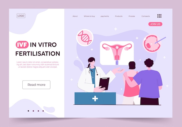 In vitro-Fertilisationskonsultation mit medizinischem Fachmann Vektor-Illustration