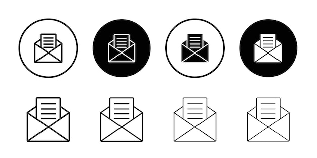 Inbox-Icon-Umriss-Signal eingestellt