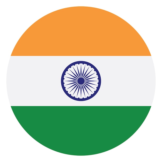 India-Flagge-Symbol im Kreis