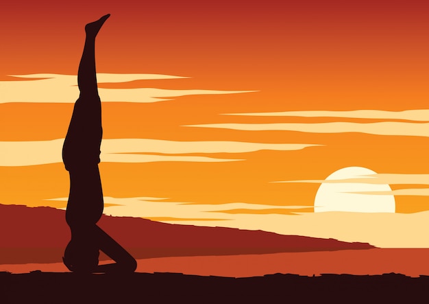 Vektor india yogi führen yoga durch