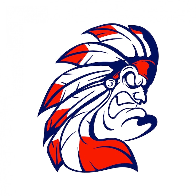 Indian chief kopf maskottchen logo