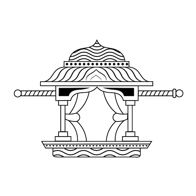 Vektor indian doli vector indian doli palki design indianer hochzeitssymbol braut in doli line kunstclip