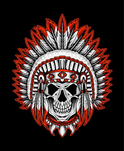 Indian Indian Tribal Schädel Design