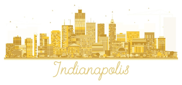 Indianapolis usa skyline der stadt goldene silhouette. vektor-illustration. geschäftsreisekonzept. stadtbild mit wahrzeichen.