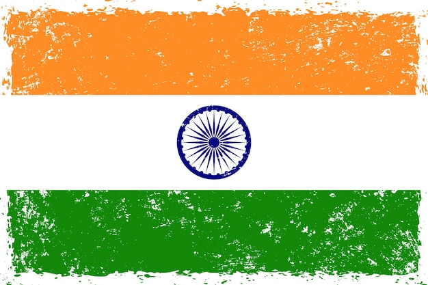 Indien-flagge im grunge-stil