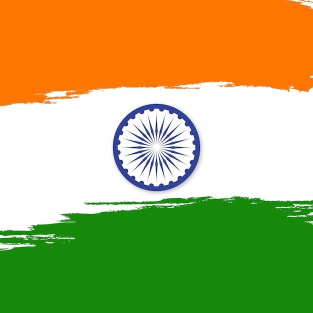 Indien-flagge mit grunge-pinsel