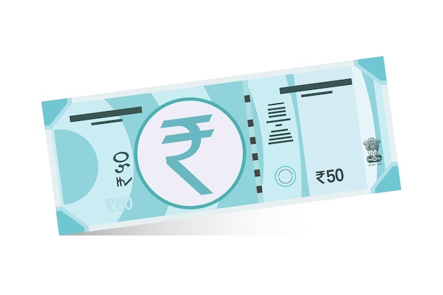 Indische 50-rupien-geldschein-vektorillustration