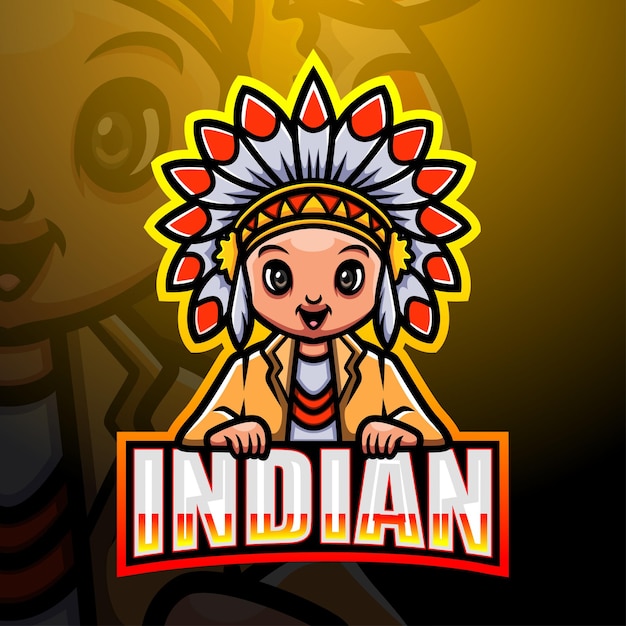 Indische maskottchen-esportillustration