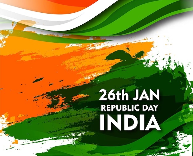 Indische republik tag konzept mit text 26. januar vektorillustrationsdesign kostenlosen vektoren