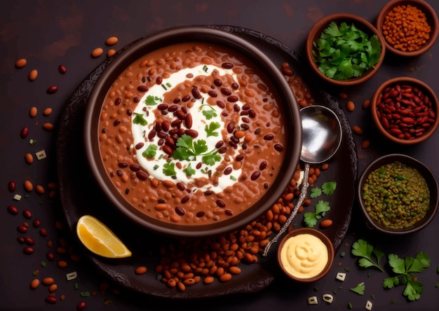 Vektor indische traditionelle küche dal makhani